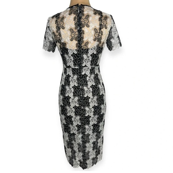 Diane von Furstenberg black and white macramé floral Guipure lace dress Size 2 - Picture 6 of 14